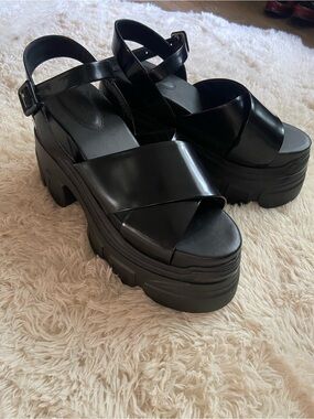 Simone Rocha Black Chunky Platform Sandals